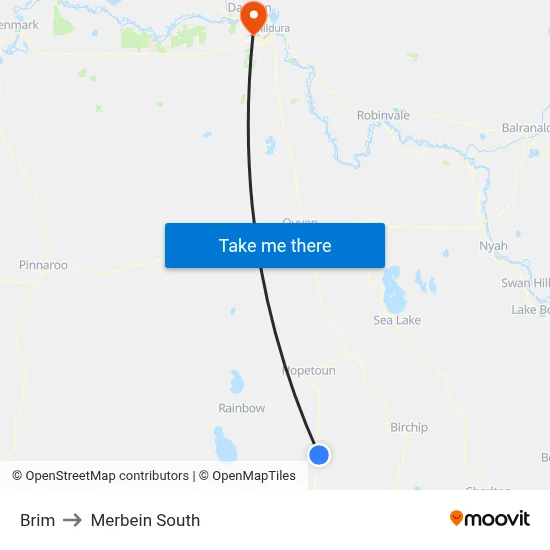 Brim to Merbein South map