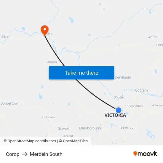 Corop to Merbein South map