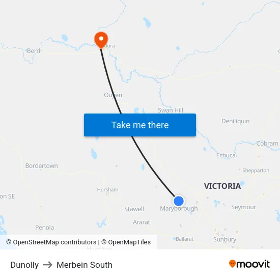 Dunolly to Merbein South map