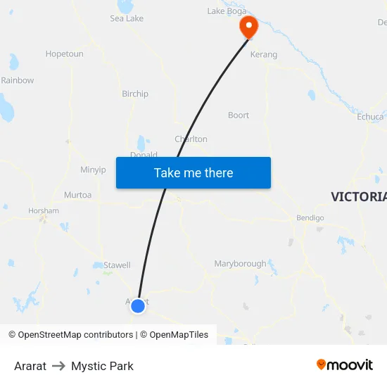 Ararat to Mystic Park map