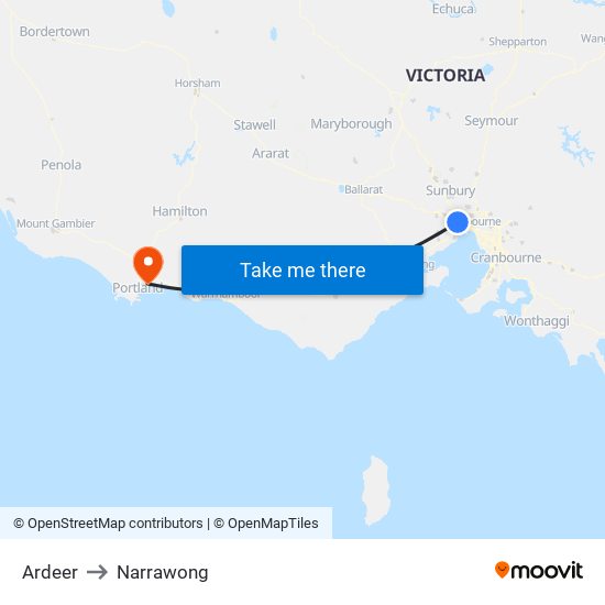 Ardeer to Narrawong map