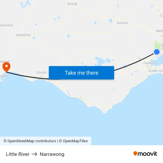 Little River to Narrawong map