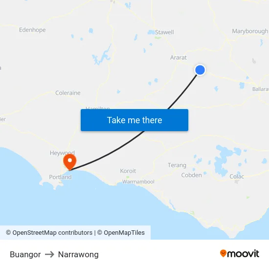 Buangor to Narrawong map