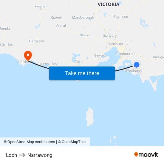 Loch to Narrawong map