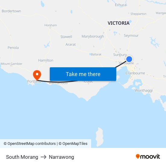 South Morang to Narrawong map