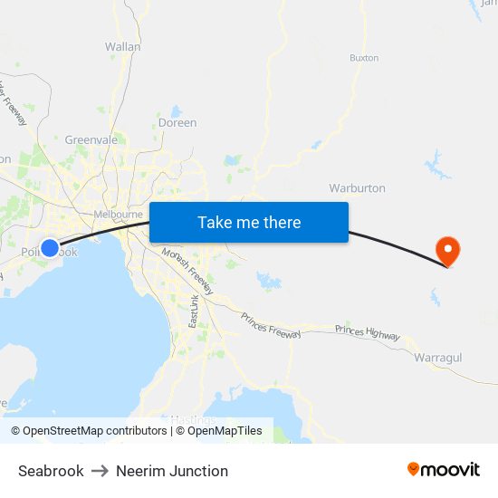 Seabrook to Neerim Junction map