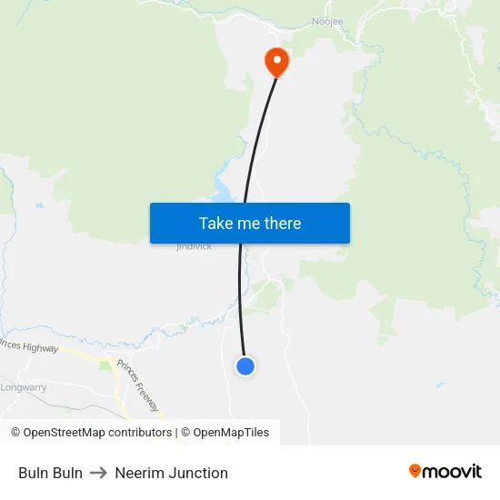 Buln Buln to Neerim Junction map