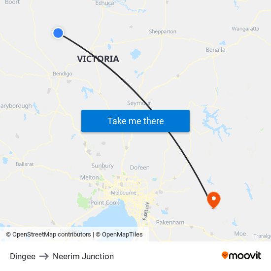 Dingee to Neerim Junction map