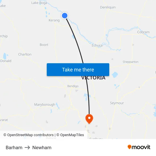 Barham to Newham map