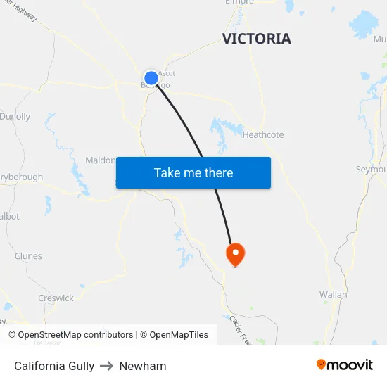 California Gully to Newham map