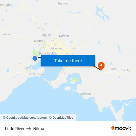 Little River to Nilma map