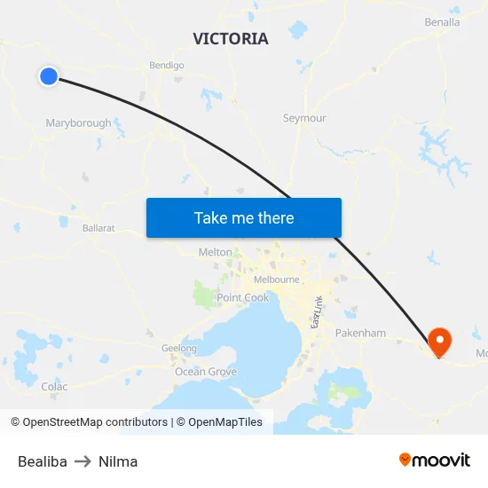 Bealiba to Nilma map