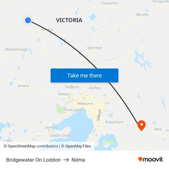 Bridgewater On Loddon to Nilma map