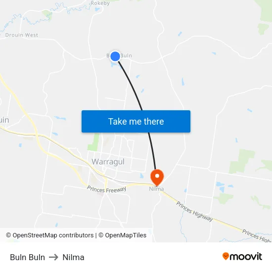Buln Buln to Nilma map