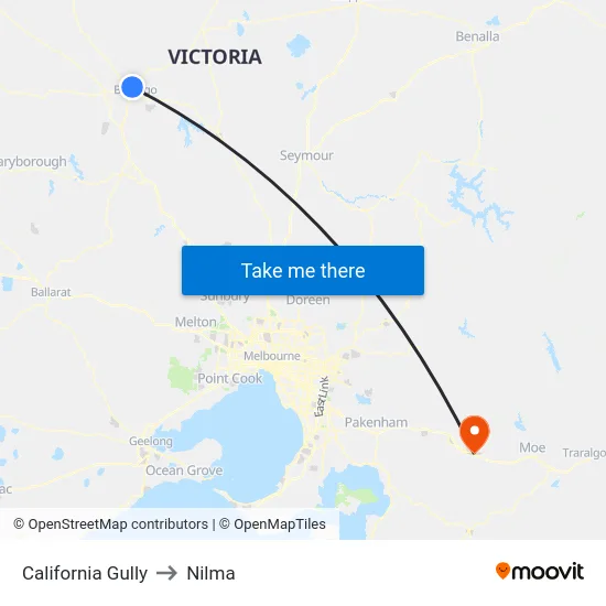 California Gully to Nilma map