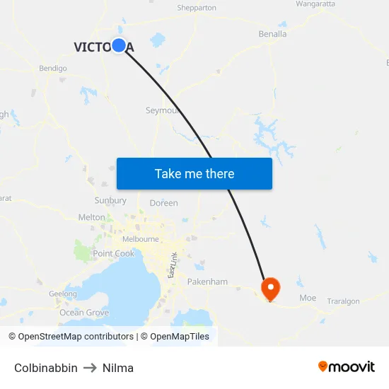 Colbinabbin to Nilma map