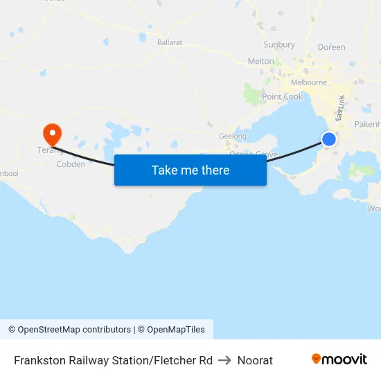 Frankston Railway Station/Fletcher Rd to Noorat map