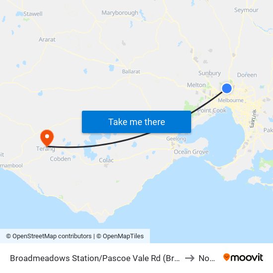 Broadmeadows Station/Pascoe Vale Rd (Broadmeadows) to Noorat map