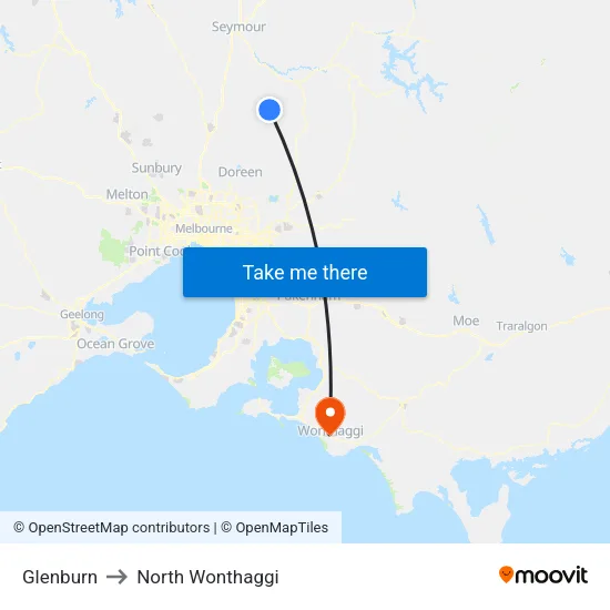Glenburn to North Wonthaggi map