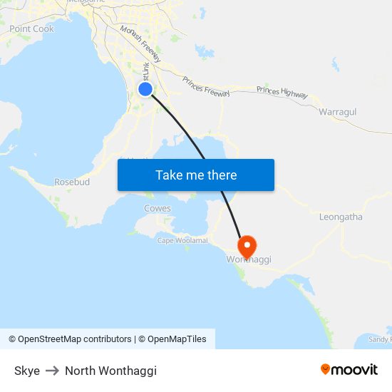 Skye to North Wonthaggi map