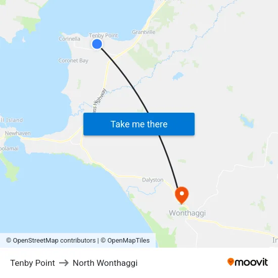 Tenby Point to North Wonthaggi map