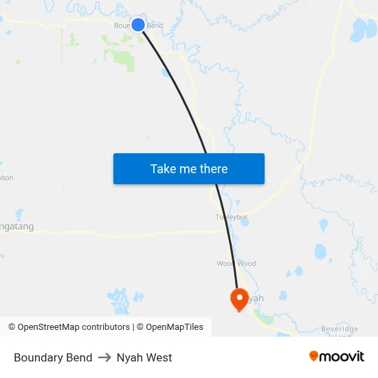 Boundary Bend to Nyah West map