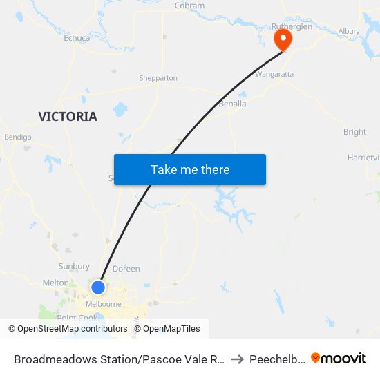 Broadmeadows Station/Pascoe Vale Rd (Broadmeadows) to Peechelba East map