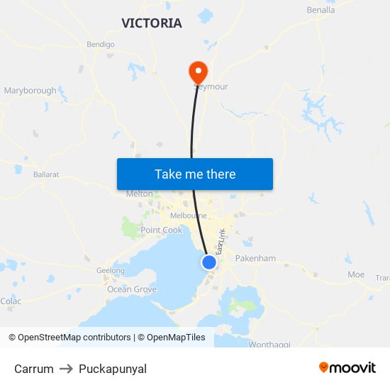 Carrum to Puckapunyal map