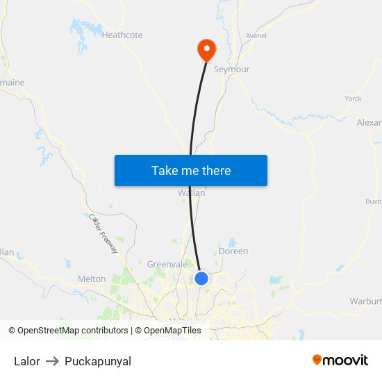 Lalor to Puckapunyal map