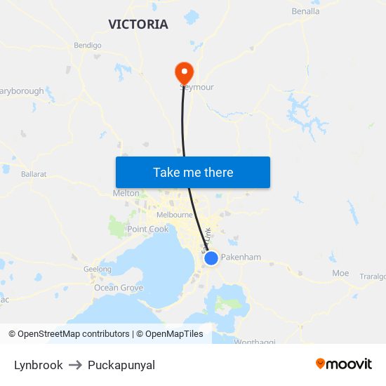 Lynbrook to Puckapunyal map