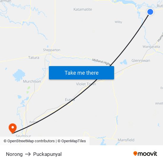 Norong to Puckapunyal map