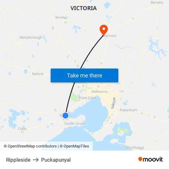 Rippleside to Puckapunyal map