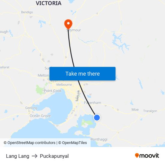 Lang Lang to Puckapunyal map