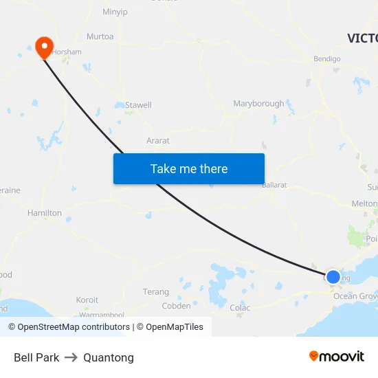 Bell Park to Quantong map