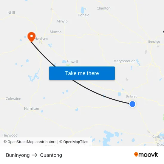 Buninyong to Quantong map