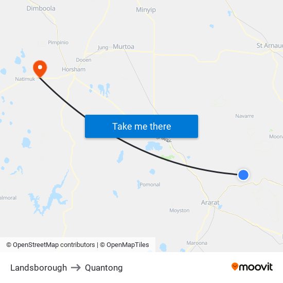 Landsborough to Quantong map