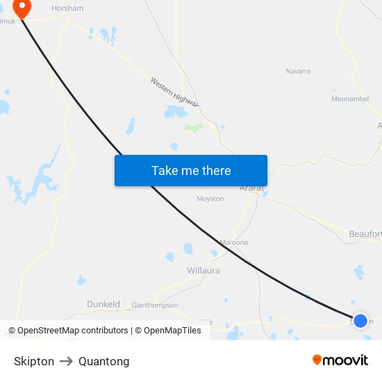 Skipton to Quantong map