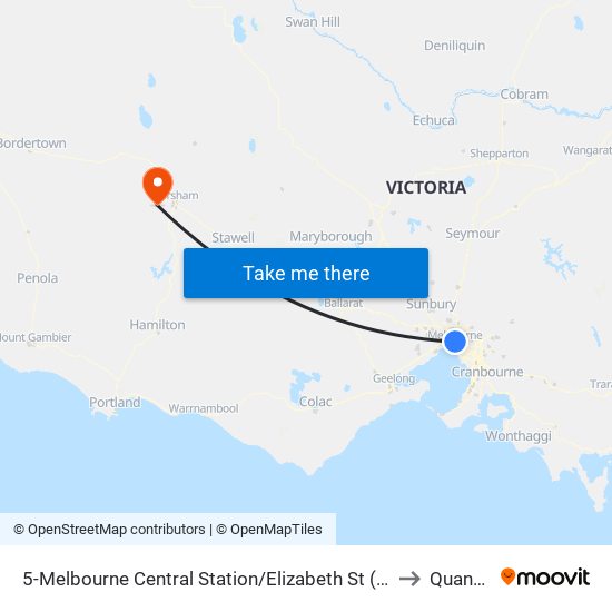 5-Melbourne Central Station/Elizabeth St (Melbourne City) to Quantong map