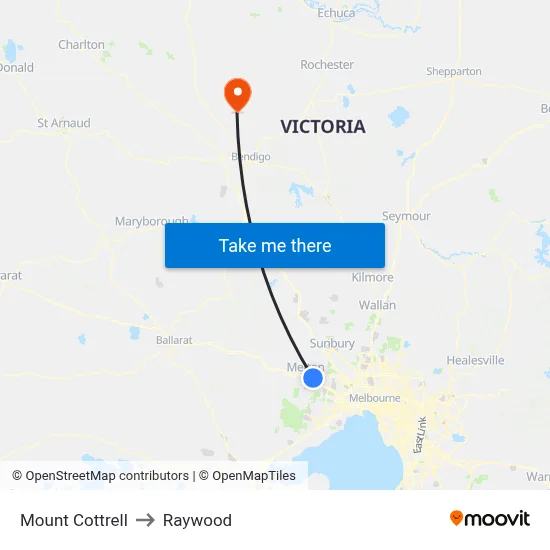 Mount Cottrell to Raywood map