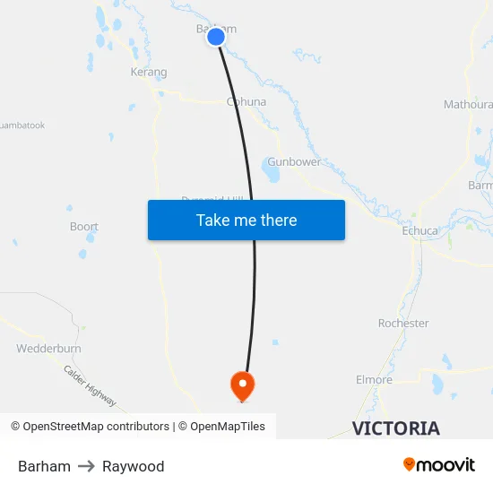 Barham to Raywood map