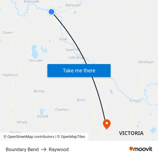 Boundary Bend to Raywood map
