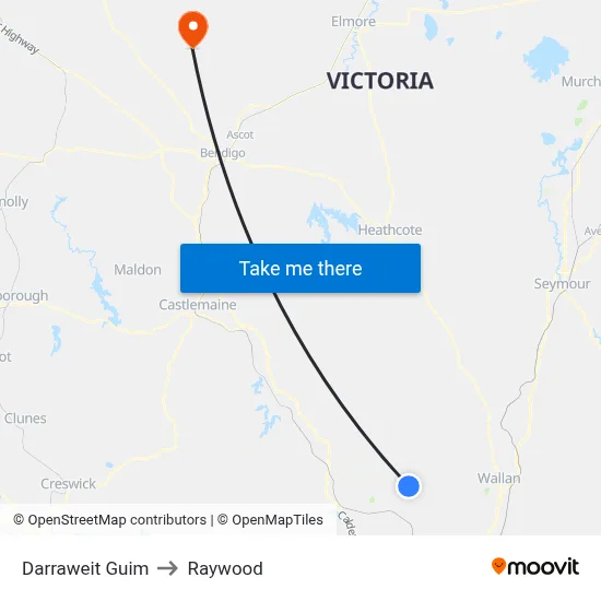 Darraweit Guim to Raywood map