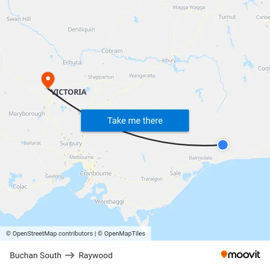 Buchan South to Raywood map