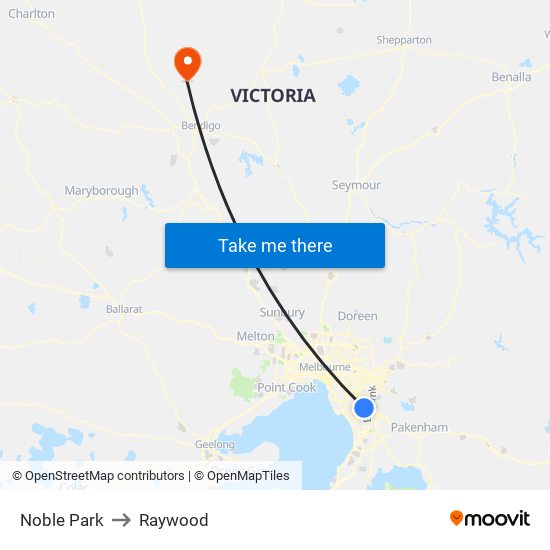 Noble Park to Raywood map