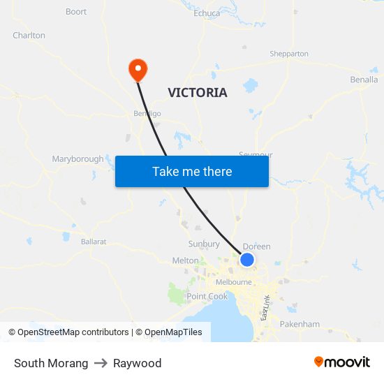 South Morang to Raywood map