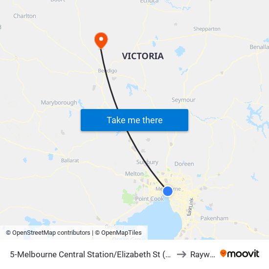 5-Melbourne Central Station/Elizabeth St (Melbourne City) to Raywood map