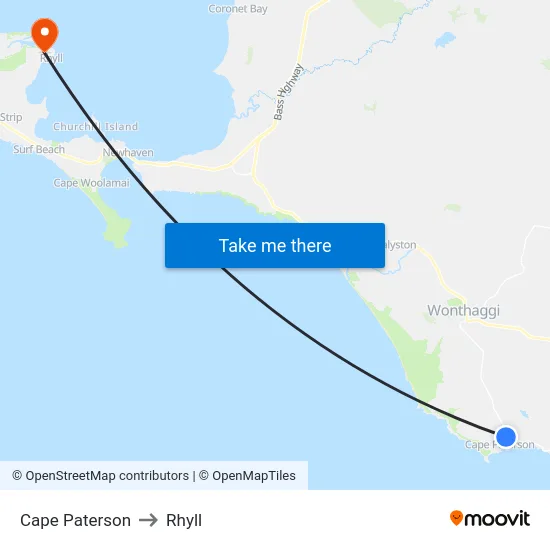Cape Paterson to Rhyll map
