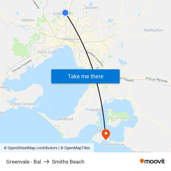 Greenvale - Bal to Smiths Beach map