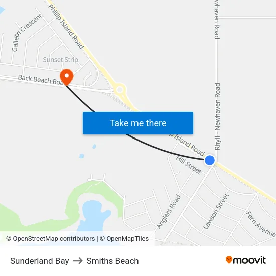 Sunderland Bay to Smiths Beach map