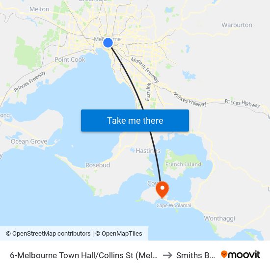 6-Melbourne Town Hall/Collins St (Melbourne City) to Smiths Beach map